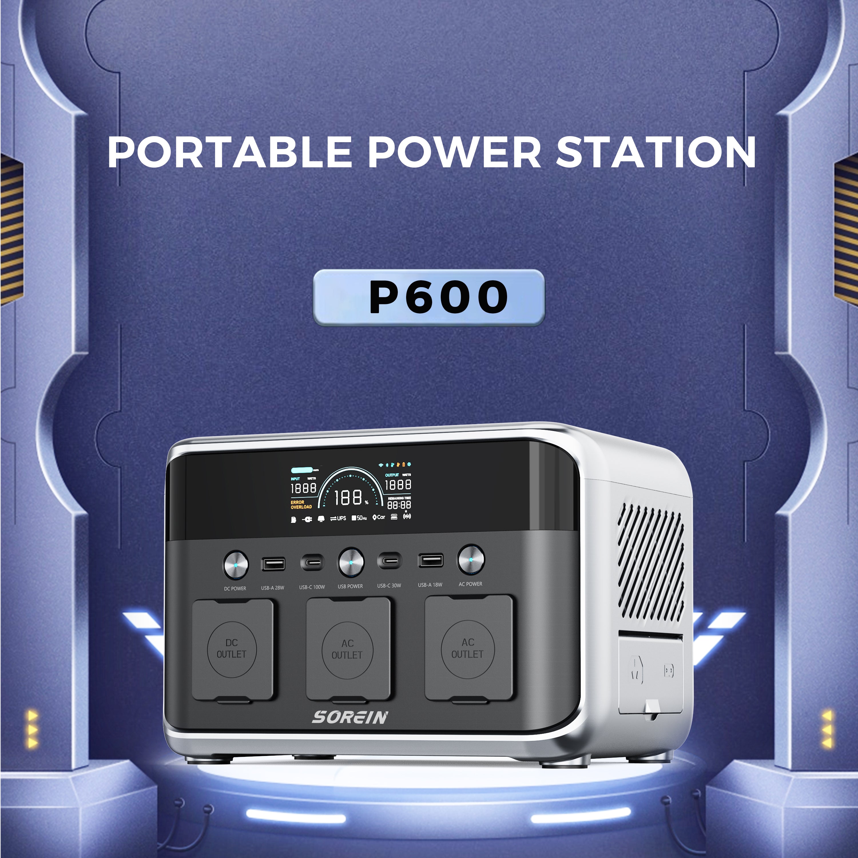 Sorein P600 600W 481Wh Lifepo4 Power Station