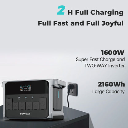 Sorein P2400 2400W 2160Wh Lifepo4 Portable Power Station