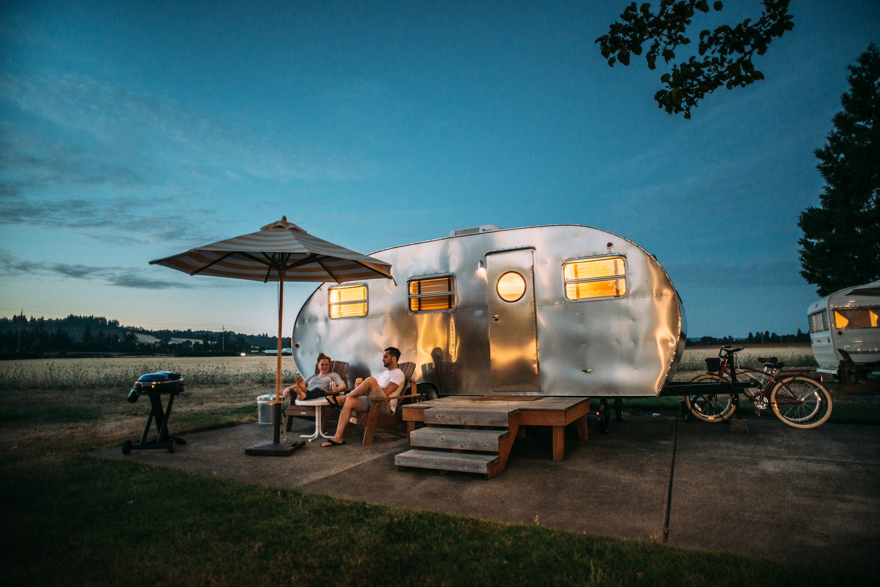 RV camping setup for portable power planning